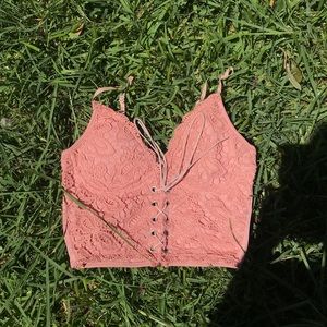 Pink Lace Crop top💕